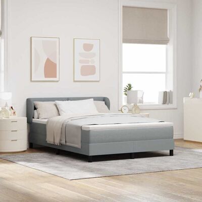 vidaXL Boxspringbett mit Kopfteil Hellgrau 140 x 190 cm Stoff - Hellgrau vidaXL Boxspringbett mit Kopfteil Hellgrau 140 x 190 cm Stoff - Hellgrau