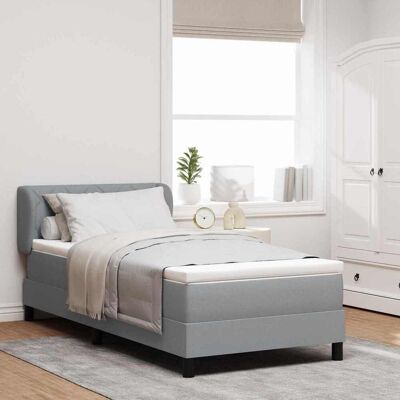 vidaXL Boxspringbett mit Kopfteil Hellgrau 90 x 190 cm Stoff - Hellgrau vidaXL Boxspringbett mit Kopfteil Hellgrau 90 x 190 cm Stoff - Hellgrau
