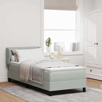vidaXL Boxspringbett mit Kopfteil Hellgrau 80 x 200 cm Samt - Hellgrau vidaXL Boxspringbett mit Kopfteil Hellgrau 80 x 200 cm Samt - Hellgrau