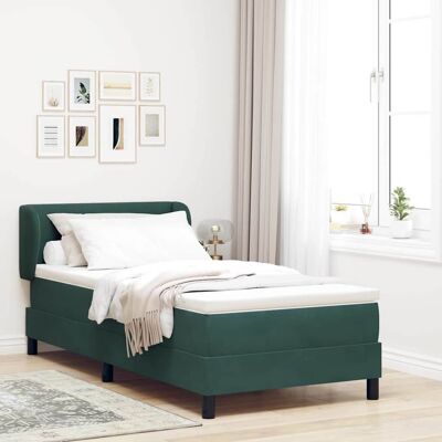 vidaXL Boxspringbett mit Kopfteil Dunkelgrün 90 x 190 cm Samt - Grün vidaXL Boxspringbett mit Kopfteil Dunkelgrün 90 x 190 cm Samt - Grün
