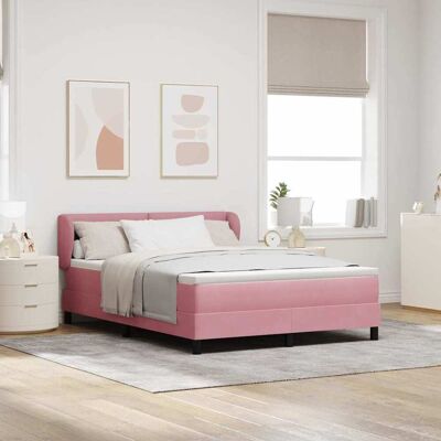 vidaXL Boxspringbett mit Kopfteil Rosa 160 x 200 cm Samt - Rosa vidaXL Boxspringbett mit Kopfteil Rosa 160 x 200 cm Samt - Rosa