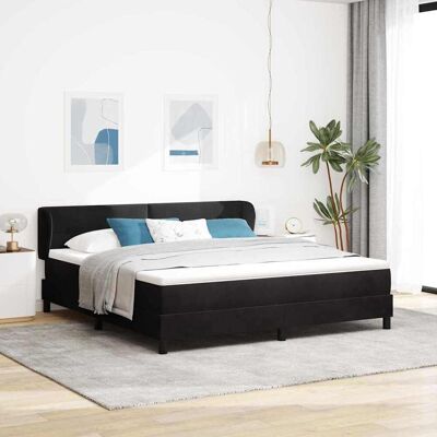 vidaXL Boxspringbett mit Kopfteil Schwarz 180 x 200 cm Samt - Schwarz vidaXL Boxspringbett mit Kopfteil Schwarz 180 x 200 cm Samt - Schwarz