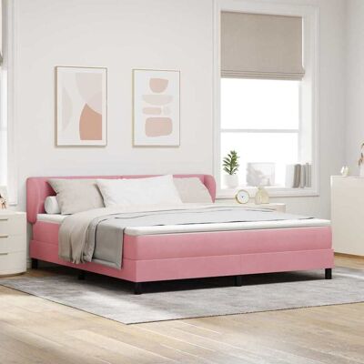 vidaXL Boxspringbett mit Kopfteil Rosa 180 x 200 cm Samt - Rosa vidaXL Boxspringbett mit Kopfteil Rosa 180 x 200 cm Samt - Rosa