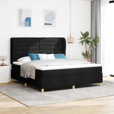 vidaXL Boxspringbett mit Kopfteil Schwarz 200 x 180 cm Stoff - Schwarz vidaXL Boxspringbett mit Kopfteil Schwarz 200 x 180 cm Stoff - Schwarz