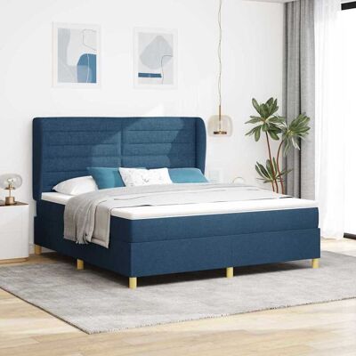 vidaXL Boxspringbett mit Matratze mit Kopfteil Blau 200 x 180 cm Stoff - Blau vidaXL Boxspringbett mit Matratze mit Kopfteil Blau 200 x 180 cm Stoff - Blau