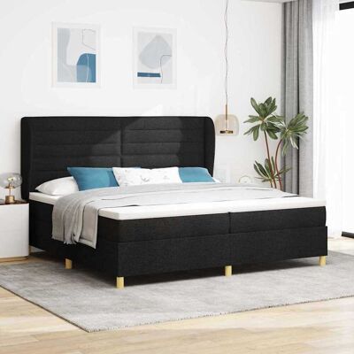 vidaXL Boxspringbett mit Matratze Schwarz 200 x 200 cm Stoff - Schwarz vidaXL Boxspringbett mit Matratze Schwarz 200 x 200 cm Stoff - Schwarz