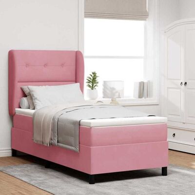 vidaXL Boxspringbett mit Kopfteil Rosa 200 x 90 cm Samt - Rosa vidaXL Boxspringbett mit Kopfteil Rosa 200 x 90 cm Samt - Rosa