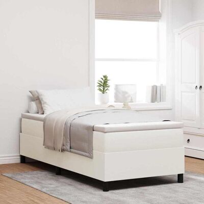 vidaXL Boxspringbett Creme und Weiß 100 x 200 cm Cordstoff - Creme vidaXL Boxspringbett Creme und Weiß 100 x 200 cm Cordstoff - Creme
