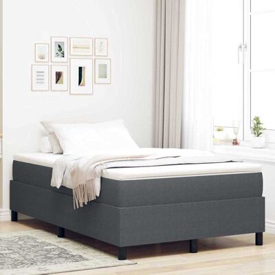 vidaXL Boxspringbett Dunkelgrau und Weiß 120 x 190 cm Cordstoff - Grau vidaXL Boxspringbett Dunkelgrau und Weiß 120 x 190 cm Cordstoff - Grau
