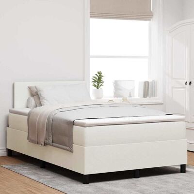 vidaXL Boxspringbett Creme und Weiß 120 x 190 cm Cordstoff - Creme vidaXL Boxspringbett Creme und Weiß 120 x 190 cm Cordstoff - Creme