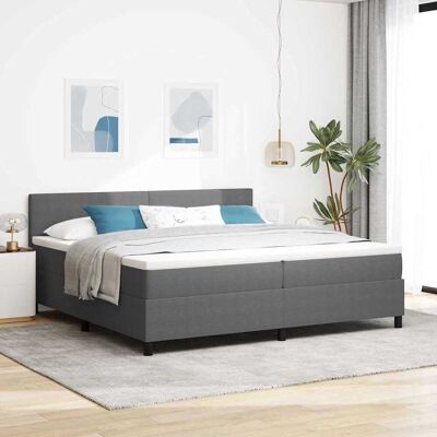 vidaXL Boxspringbett Hellgrau und Weiß 200 x 200 cm Cordstoff - Hellgrau vidaXL Boxspringbett Hellgrau und Weiß 200 x 200 cm Cordstoff - Hellgrau