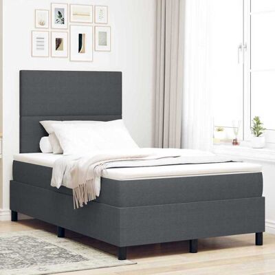 vidaXL Boxspringbett Dunkelgrau und Weiß 120 x 190 cm Cordstoff - Grau vidaXL Boxspringbett Dunkelgrau und Weiß 120 x 190 cm Cordstoff - Grau