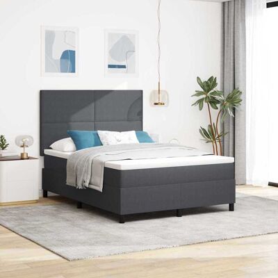 vidaXL Boxspringbett Dunkelgrau und Weiß 160 x 200 cm Cordstoff - Grau vidaXL Boxspringbett Dunkelgrau und Weiß 160 x 200 cm Cordstoff - Grau