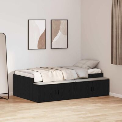 vidaXL Bettrahmen Schwarz Eichen-Optik 90 x 200 cm Holzwerkstoff - Schwarz vidaXL Bettrahmen Schwarz Eichen-Optik 90 x 200 cm Holzwerkstoff - Schwarz