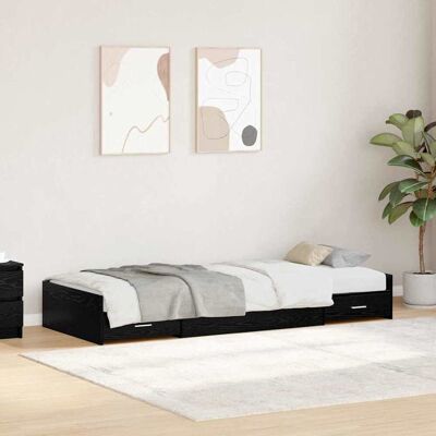 vidaXL Bettrahmen Schwarz Eichen-Optik 80 x 200 cm Holzwerkstoff - Schwarz vidaXL Bettrahmen Schwarz Eichen-Optik 80 x 200 cm Holzwerkstoff - Schwarz