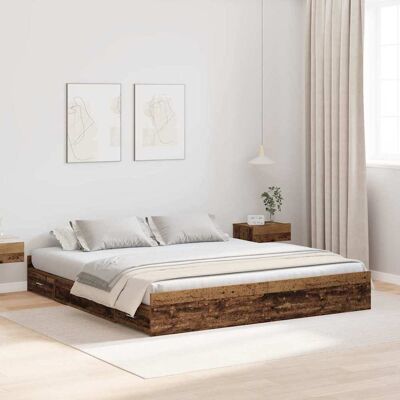vidaXL Aufbewahrungsbettgestell Altholz 180 x 200 cm Holzwerkstoff - Braun vidaXL Aufbewahrungsbettgestell Altholz 180 x 200 cm Holzwerkstoff - Braun