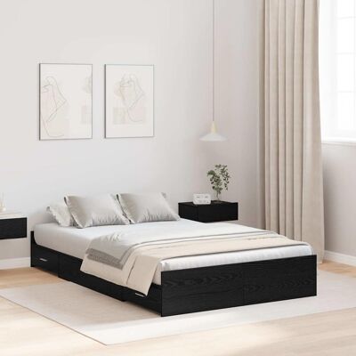 vidaXL Aufbewahrungsbettgestell Schwarz Eichen-Optik 120 x 190 cm - Schwarz vidaXL Aufbewahrungsbettgestell Schwarz Eichen-Optik 120 x 190 cm - Schwarz