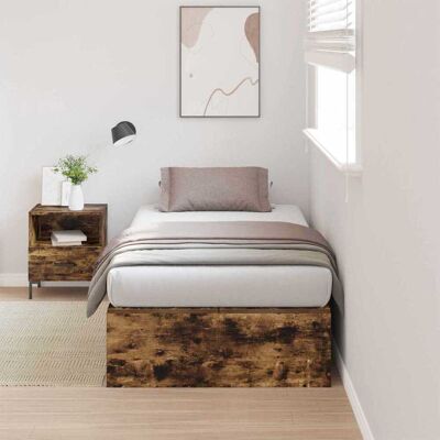 Vidaxl Bettrahmen mit Stauraum 75x190 cm - Eiche geräuchert Vidaxl Bettrahmen mit Stauraum 75x190 cm - Eiche geräuchert