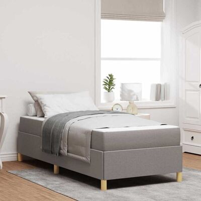 vidaXL Bettrahmen mit Matratze Taupe 90 x 190 cm Stoff - Taupe vidaXL Bettrahmen mit Matratze Taupe 90 x 190 cm Stoff - Taupe
