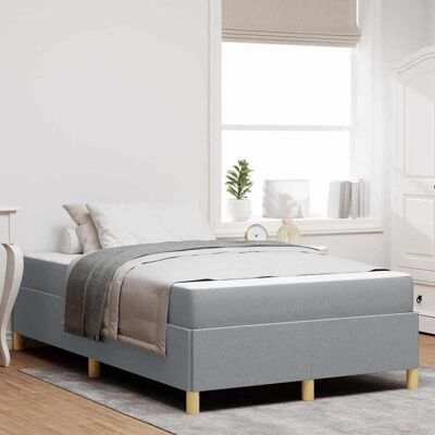 vidaXL Bettrahmen mit Matratze Hellgrau 120 x 190 cm Stoff - Hellgrau vidaXL Bettrahmen mit Matratze Hellgrau 120 x 190 cm Stoff - Hellgrau