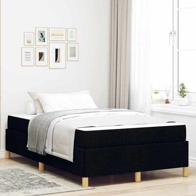 vidaXL Bettrahmen mit Matratze Schwarz 120 x 190 cm Stoff - Schwarz vidaXL Bettrahmen mit Matratze Schwarz 120 x 190 cm Stoff - Schwarz