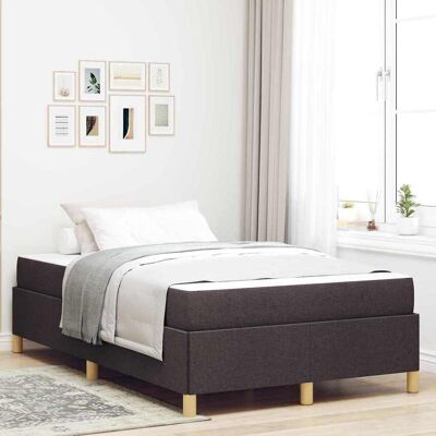 vidaXL Bettrahmen mit Matratze Dunkelbraun 120 x 190 cm Stoff - Braun vidaXL Bettrahmen mit Matratze Dunkelbraun 120 x 190 cm Stoff - Braun