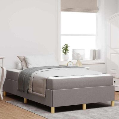 vidaXL Bettrahmen mit Matratze Taupe 120 x 190 cm Stoff - Taupe vidaXL Bettrahmen mit Matratze Taupe 120 x 190 cm Stoff - Taupe