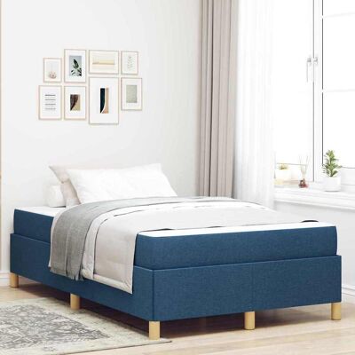 vidaXL Bettrahmen mit Matratze Blau 120 x 190 cm Stoff - Blau vidaXL Bettrahmen mit Matratze Blau 120 x 190 cm Stoff - Blau