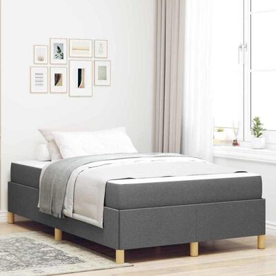 vidaXL Bettrahmen mit Matratze Dunkelgrau 120 x 200 cm Stoff - Blassgrau vidaXL Bettrahmen mit Matratze Dunkelgrau 120 x 200 cm Stoff - Blassgrau