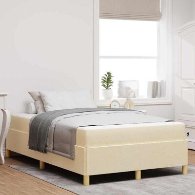 vidaXL Bettrahmen mit Matratze Creme 120 x 200 cm Stoff - Creme vidaXL Bettrahmen mit Matratze Creme 120 x 200 cm Stoff - Creme