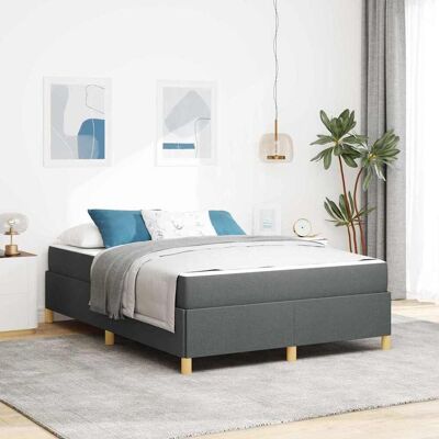 vidaXL Bettrahmen mit Matratze Dunkelgrau 140 x 190 cm Stoff - Blassgrau vidaXL Bettrahmen mit Matratze Dunkelgrau 140 x 190 cm Stoff - Blassgrau