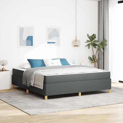 vidaXL Bettrahmen mit Matratze Dunkelgrau 180 x 200 cm Stoff - Grau vidaXL Bettrahmen mit Matratze Dunkelgrau 180 x 200 cm Stoff - Grau