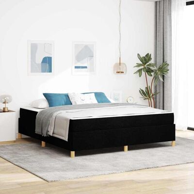 vidaXL Bettrahmen mit Matratze Schwarz 180 x 200 cm Stoff - Schwarz vidaXL Bettrahmen mit Matratze Schwarz 180 x 200 cm Stoff - Schwarz