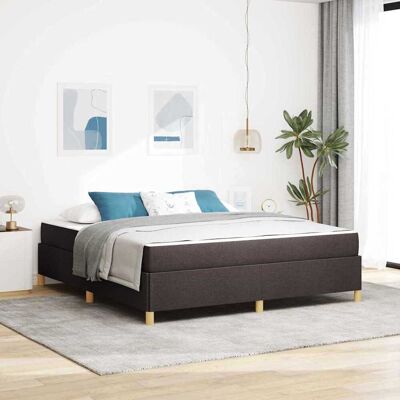 vidaXL Bettrahmen mit Matratze Dunkelbraun 180 x 200 cm Stoff - Braun vidaXL Bettrahmen mit Matratze Dunkelbraun 180 x 200 cm Stoff - Braun