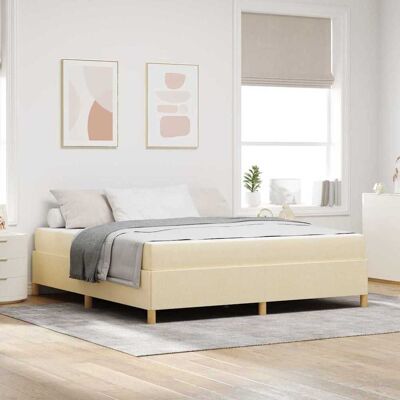 vidaXL Bettrahmen mit Matratze Creme 180 x 200 cm Stoff - Creme vidaXL Bettrahmen mit Matratze Creme 180 x 200 cm Stoff - Creme