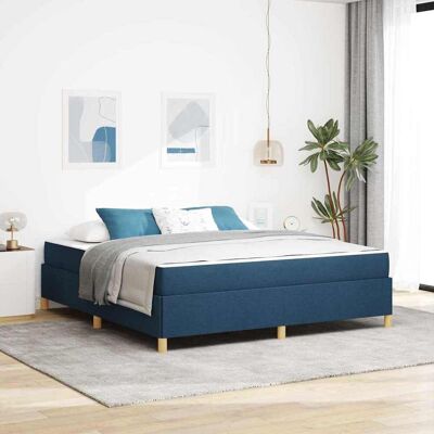 vidaXL Bettrahmen mit Matratze Blau 180 x 200 cm Stoff - Blau vidaXL Bettrahmen mit Matratze Blau 180 x 200 cm Stoff - Blau