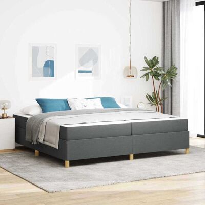 vidaXL Bettrahmen mit Matratze Dunkelgrau 200 x 200 cm Stoff - Blassgrau vidaXL Bettrahmen mit Matratze Dunkelgrau 200 x 200 cm Stoff - Blassgrau