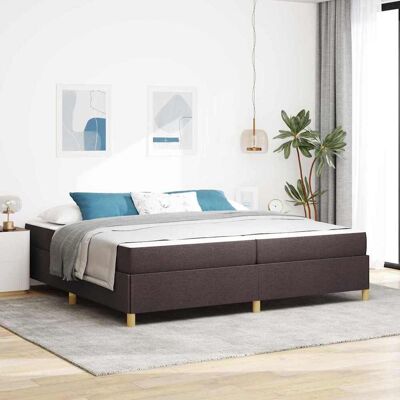 vidaXL Bettrahmen mit Matratze Dunkelbraun 200 x 200 cm Stoff - Braun vidaXL Bettrahmen mit Matratze Dunkelbraun 200 x 200 cm Stoff - Braun