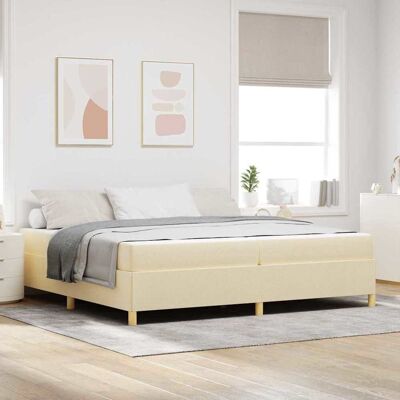vidaXL Bettrahmen mit Matratze Creme 200 x 200 cm Stoff - Creme vidaXL Bettrahmen mit Matratze Creme 200 x 200 cm Stoff - Creme