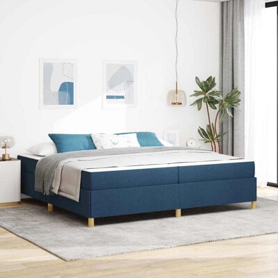 vidaXL Bettrahmen mit Matratze Blau 200 x 200 cm Stoff - Blau vidaXL Bettrahmen mit Matratze Blau 200 x 200 cm Stoff - Blau