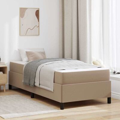 vidaXL Bettrahmen mit Matratze Cappuccino 80 x 200 cm Stoff - Braun vidaXL Bettrahmen mit Matratze Cappuccino 80 x 200 cm Stoff - Braun