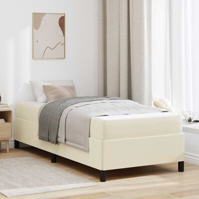 vidaXL Bettrahmen mit Matratze Creme 90 x 200 cm Stoff - Creme vidaXL Bettrahmen mit Matratze Creme 90 x 200 cm Stoff - Creme