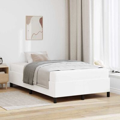 vidaXL Bettrahmen mit Matratze Weiß 120 x 190 cm Stoff - Weiß vidaXL Bettrahmen mit Matratze Weiß 120 x 190 cm Stoff - Weiß