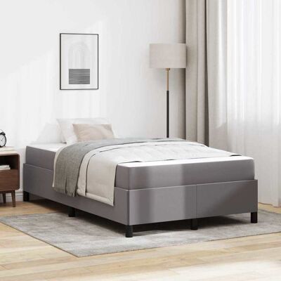 vidaXL Bettrahmen mit Matratze Grau 120 x 190 cm Stoff - Grau vidaXL Bettrahmen mit Matratze Grau 120 x 190 cm Stoff - Grau