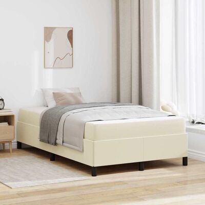 vidaXL Bettrahmen mit Matratze Creme 120 x 200 cm Stoff - Creme vidaXL Bettrahmen mit Matratze Creme 120 x 200 cm Stoff - Creme