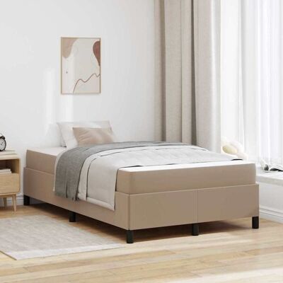 vidaXL Bettrahmen mit Matratze Cappuccino 120 x 200 cm Stoff - Braun vidaXL Bettrahmen mit Matratze Cappuccino 120 x 200 cm Stoff - Braun
