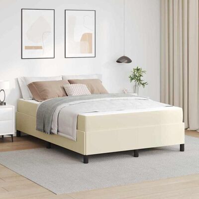 vidaXL Bettrahmen mit Matratze Creme 140 x 190 cm Stoff - Creme vidaXL Bettrahmen mit Matratze Creme 140 x 190 cm Stoff - Creme