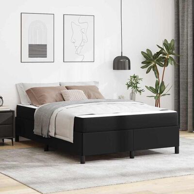 vidaXL Bettrahmen mit Matratze Schwarz 160 x 200 cm Stoff - Schwarz vidaXL Bettrahmen mit Matratze Schwarz 160 x 200 cm Stoff - Schwarz