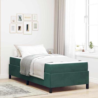 vidaXL Bettrahmen mit Matratze Dunkelgrün 80 x 200 cm Stoff - Grün vidaXL Bettrahmen mit Matratze Dunkelgrün 80 x 200 cm Stoff - Grün