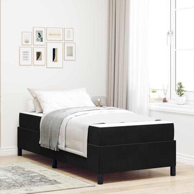 vidaXL Bettrahmen mit Matratze Schwarz 90 x 190 cm Stoff - Schwarz vidaXL Bettrahmen mit Matratze Schwarz 90 x 190 cm Stoff - Schwarz